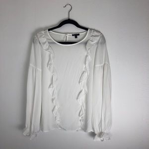 Sami & Jo white Ruffle blouse SZ small
